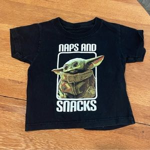 Star Wars Yoda Naps and Snack Tshirt. 3T. Black